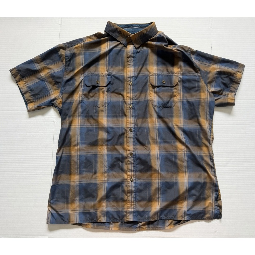 Kuhl Response Short Sleeve Button Up Shirt 2XL Plaid Wicking Quick Dry UPF 30